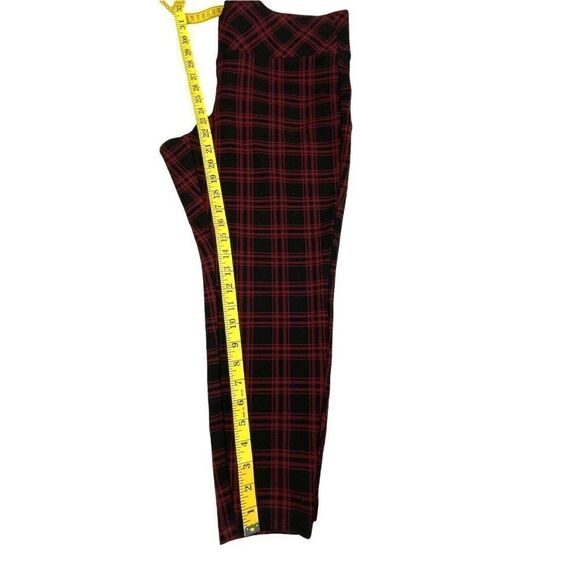 Torrid Plaid Ponte Slim Fix Pixie Pant Red Black - Picture 7 of 8